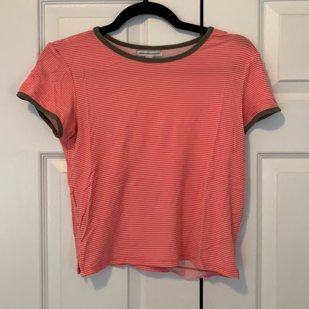 Pink striped tee